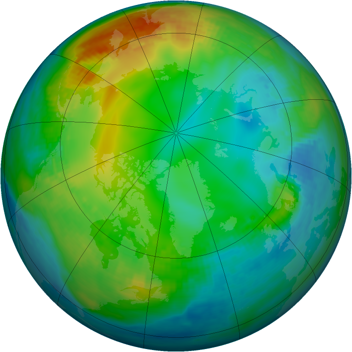 Arctic ozone map for 24 November 1981